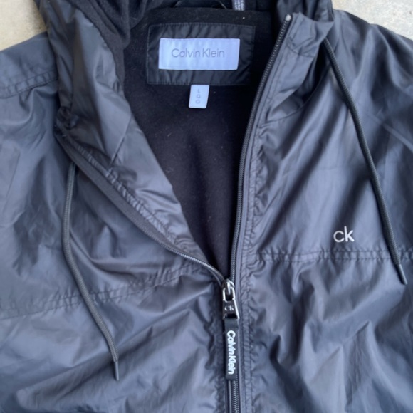 Calvin Klein Fleece-Lined Hooded Windbreaker Jacket, Size Large - Picture 2 of 5